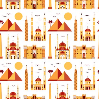 Mısır 'da ünlü Mısır mimari eserleri ve Arap camisi, Mısır kalesi ve antik piramitler gibi turistik yapılar bulunur..