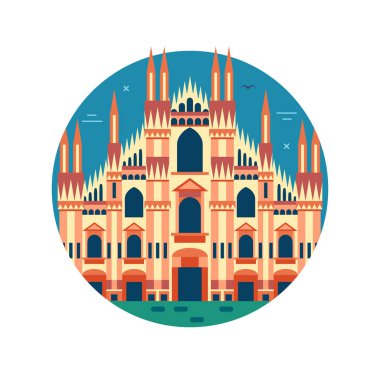 İtalya 'nın ünlü katedral dairesi simgesi Milan' ın düz tasarımdaki eski bazilikasından esinlenilmiştir. Gotik İtalyan Kilisesi mimari simgesi.