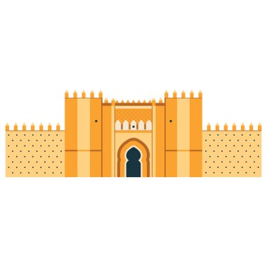 Fas 'taki Udayas Kalesi' nden Kasbah 'ın dizaynı. Eski çöl tahkimatı ve Rhabat 'ın ünlü simgesi..