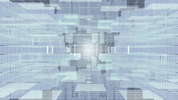 Digital Abstract Illustration Transparent Lines Cubes — стоковое фото