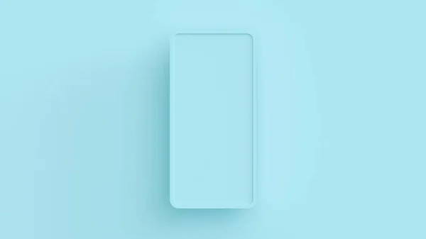 Geniş kenarlı mavi 3D arkaplan ve merkezinde akıllı telefon boyutunda çerçeve