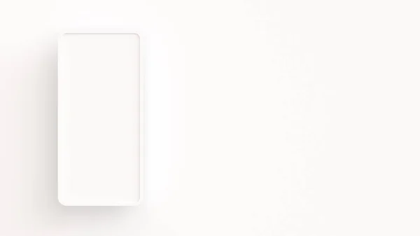 Белый Фон Широкими Полями Рамкой Размером Смартфон Левом Краю — стоковое фото