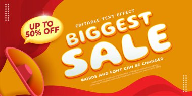 3D style editable text biggest sale background