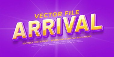 Arrival custom text with editable 3D style text effect