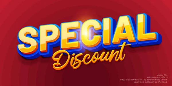 Special Discount Banner Template Custom Text Editable Style Effect — Stock Vector