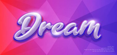 3d metin rüya düzenlenebilir metin efekti