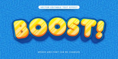 Metni 3d komedi ve çizgi film stili düzenlenebilir metin efektini yükselt