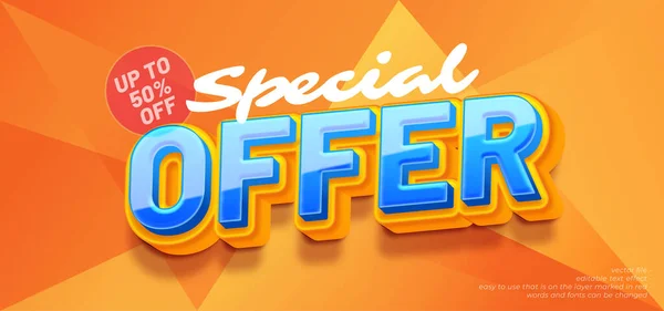 Editable Text Special Offer Style Editable Text Effect — Stock Vector
