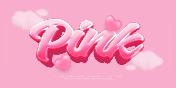 Font Style Pink Editable Text Effect — Stock Vector