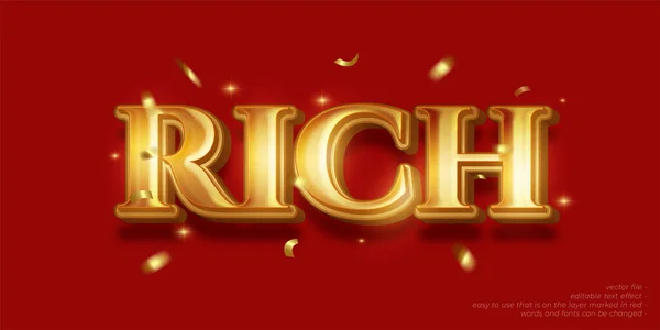 Luxury Style Text Rich Editable Font Effect — Stock Vector