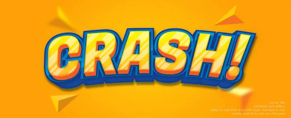 Crash Texto Personalizado Con Efecto Texto Editable Estilo — Archivo Imágenes Vectoriales