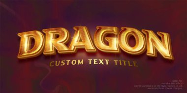 Dragon Gold 3d güçlü stil düzenlenebilir yazı tipi efekti