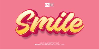 Düzenlenebilir metin Gülümseme 3d biçim metin efekti