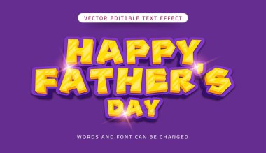 Mutlu Babalar Günü metni 3d biçim düzenlenebilir metin efekti