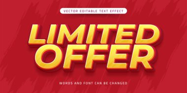 Sınırlı teklif metni 3d biçim düzenlenebilir metin efekti