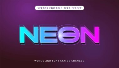 Neon düzenlenebilir metin efekti