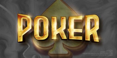 Poker 3d metin biçimi düzenlenebilir yazı tipi efekti