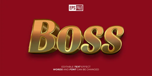 stock vector Editable text boss 3d style editable text effect