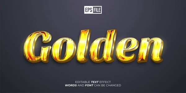 Golden Font Editable Text Shine Font Style — Vector de stock