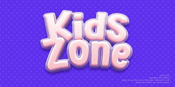 Kids Zone Tekst Stijl Bewerkbare Tekst Effect — Stockvector