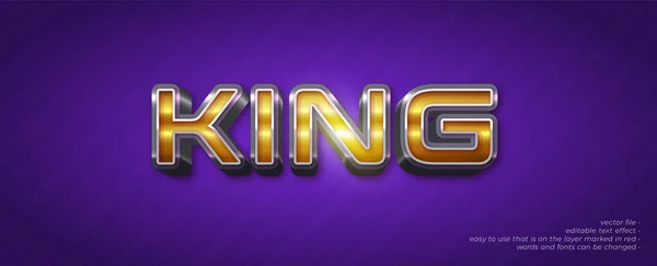 King Aangepaste Tekst Met Stijl Bewerkbaar Teksteffect — Stockvector
