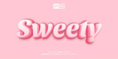 Sweety düzenlenebilir metin 3d parlaklık yazı tipi