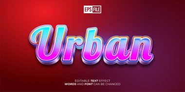 Şehir özel 3d düzenlenebilir metin efekti