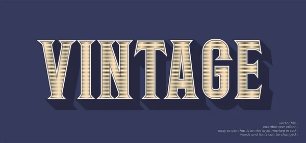 Vintage Texte Personnalisé Style Effet Texte Modifiable — Image vectorielle