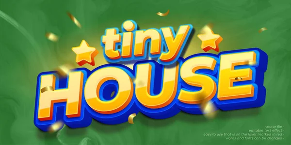 Casa Minúscula Jogos Tittle Desenhos Animados Com Efeito Estilo Editável — Vetor de Stock