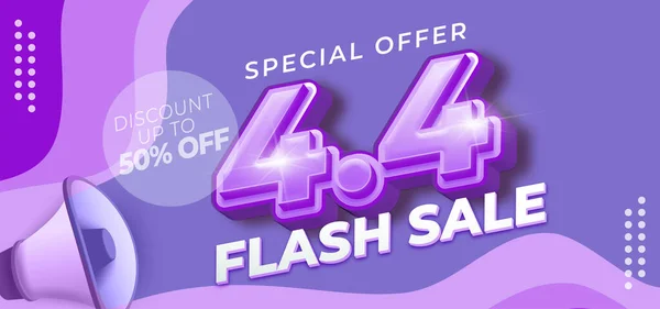 Flash Sale Banner April Discount Template Style Editable Text Effect — 스톡 벡터