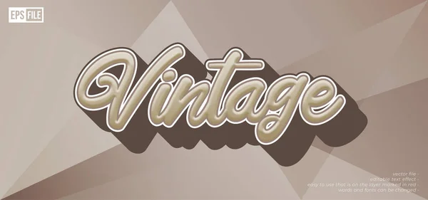 Vintage Sombra Longa Estilo Editável Efeito Texto — Vetor de Stock