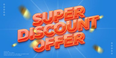 Süper öneri özel yazı tipi düzenlenebilir 3B vektör biçimi etkisi
