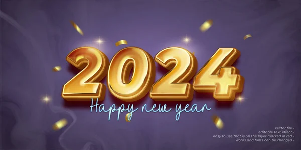 新年横幅 节日庆祝活动有2024个号码在黑暗背景下 — 图库矢量图片