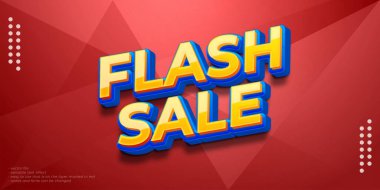 3B biçim düzenlenebilir metin efektli flaş satış şablonu