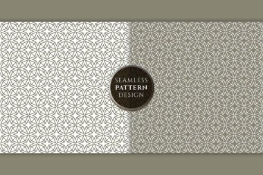 Vektör monokrom soyut dört yıldızlı desen. Gri renk kalıbını tekrarla