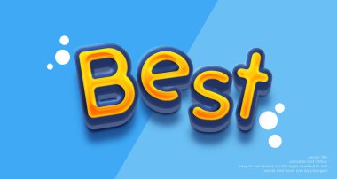 vektör gerçekçi metin en iyi 3d kalın metin efektiyle