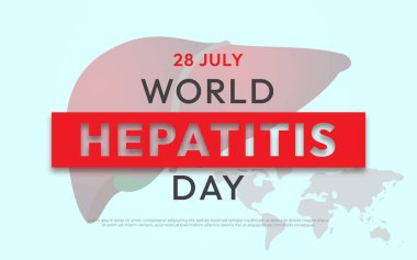 Mutlu dünya hepatit günü şablon taşıyıcı illüstrasyonu