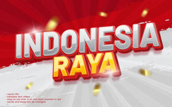 Stock vector Vector text effect banner indonesian independence day