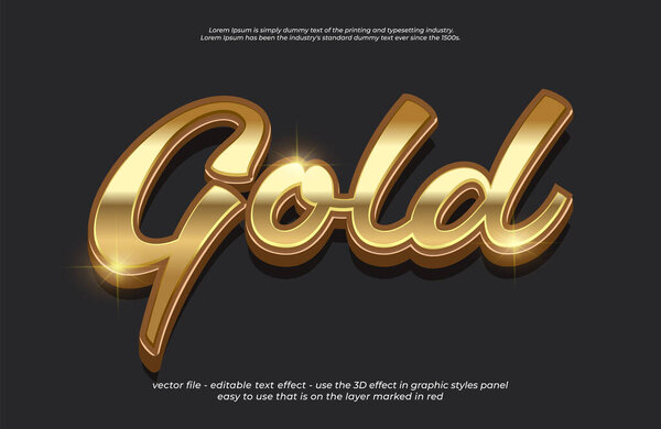 Текстовый эффект золотого вектора
