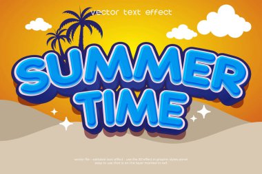 Yaz dönemi metin efekti ile yaz arkaplanı