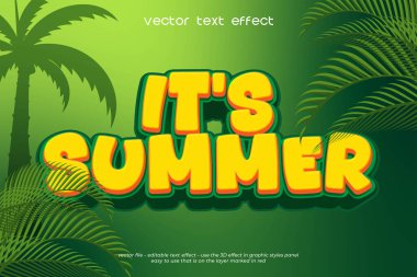 Düzenlenebilir vektör yaz metin etkisi