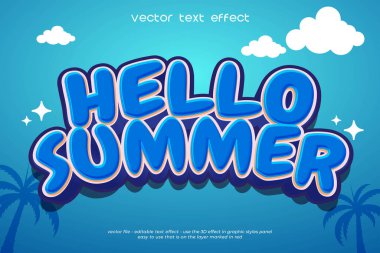 Yaz vektörü metin efekti yaz arkaplanı