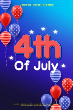 4 Temmuz Bağımsızlık Günü 'nün balon arka planlı poster tasarımı