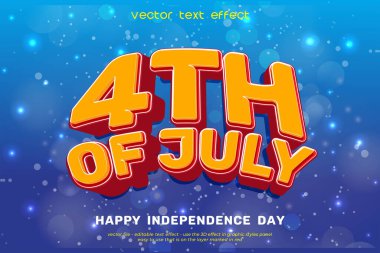 Düzenlenebilir metin efektiyle 4 Temmuz ABD 'nin bağımsızlık günü kutlu olsun.