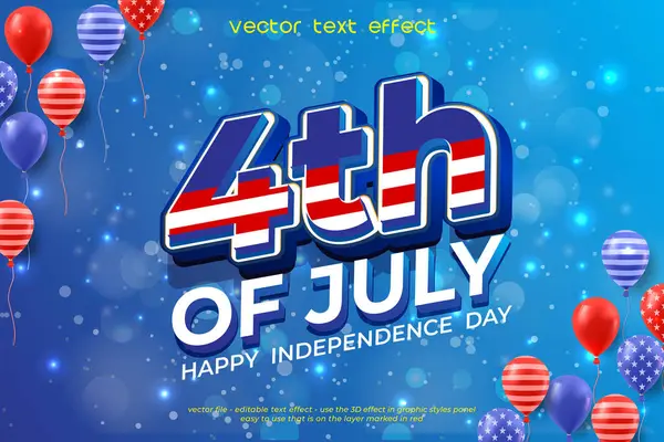 ABD 4 Temmuz Düzenlenebilir Metin Efektli Mutlu Bağımsızlık Günü