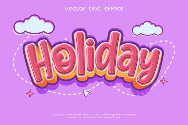 Tatil 3B vektör metin efekti