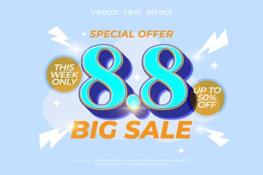 Sosyal medya tanıtımı için 8.8 sezon indirimli pankart tasarımı