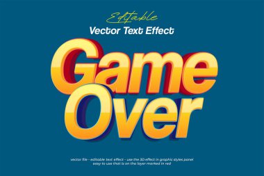 3d vektör metin efektiyle oyun bitti