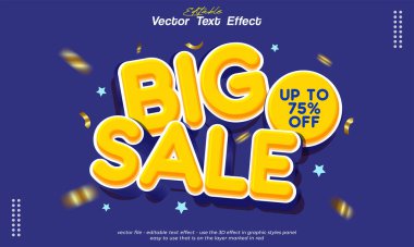 Alışveriş gününde büyük satış afişi tasarımı. Yazı tipi efektli özel indirimli pankart