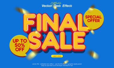 Son satış afişi. Düzenlenebilir metin ile modern konsept tasarımı